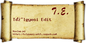 Tölgyesi Edit névjegykártya